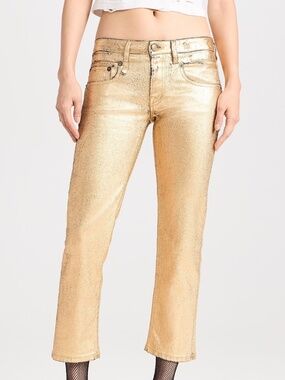 R 13 Boy Straight Jeans in Stretch Gold Indigo Size 27 US Size 6